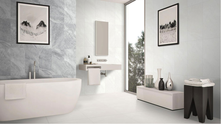 Thiết kế không gian phòng tắm với BST gạch vân đá Eurotile